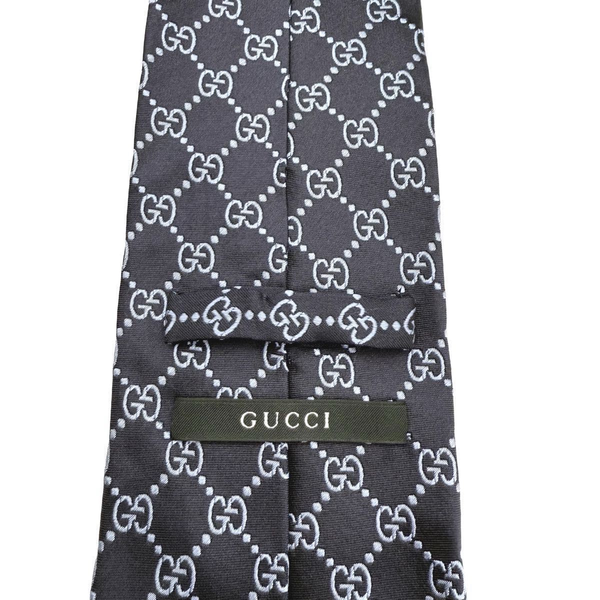 美品】GUCCI グッチ GG柄 ネクタイ ネイビー イタリア製 美品】GUCCI グッチ GG柄 ネクタイ ネイビー イタリア製