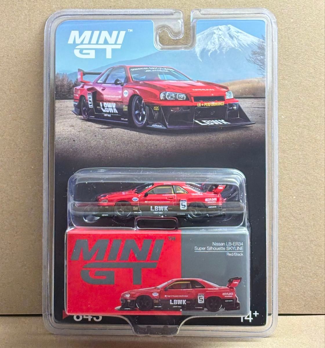 1/64 MINI GT 日産 LB-ER34 スーパーシルエット スカイライン 赤 1/64 MINI GT 日産 LB-ER34 スーパーシルエット スカイライン 赤
