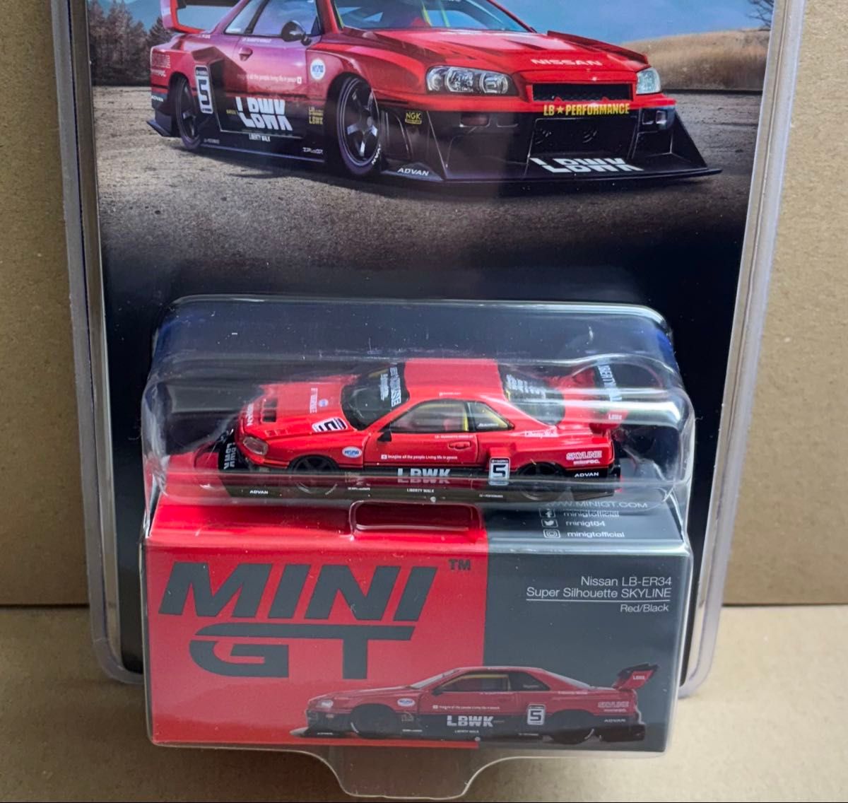 1/64 MINI GT 日産 LB-ER34 スーパーシルエット スカイライン 赤 1/64 MINI GT 日産 LB-ER34 スーパーシルエット スカイライン 赤