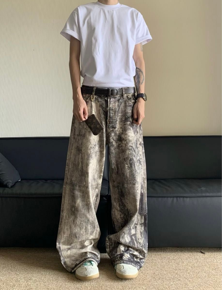 新品》リアルツリーカモツリーダメージデニム jaded london地底 新品》リアルツリーカモツリーダメージデニム jaded london地底