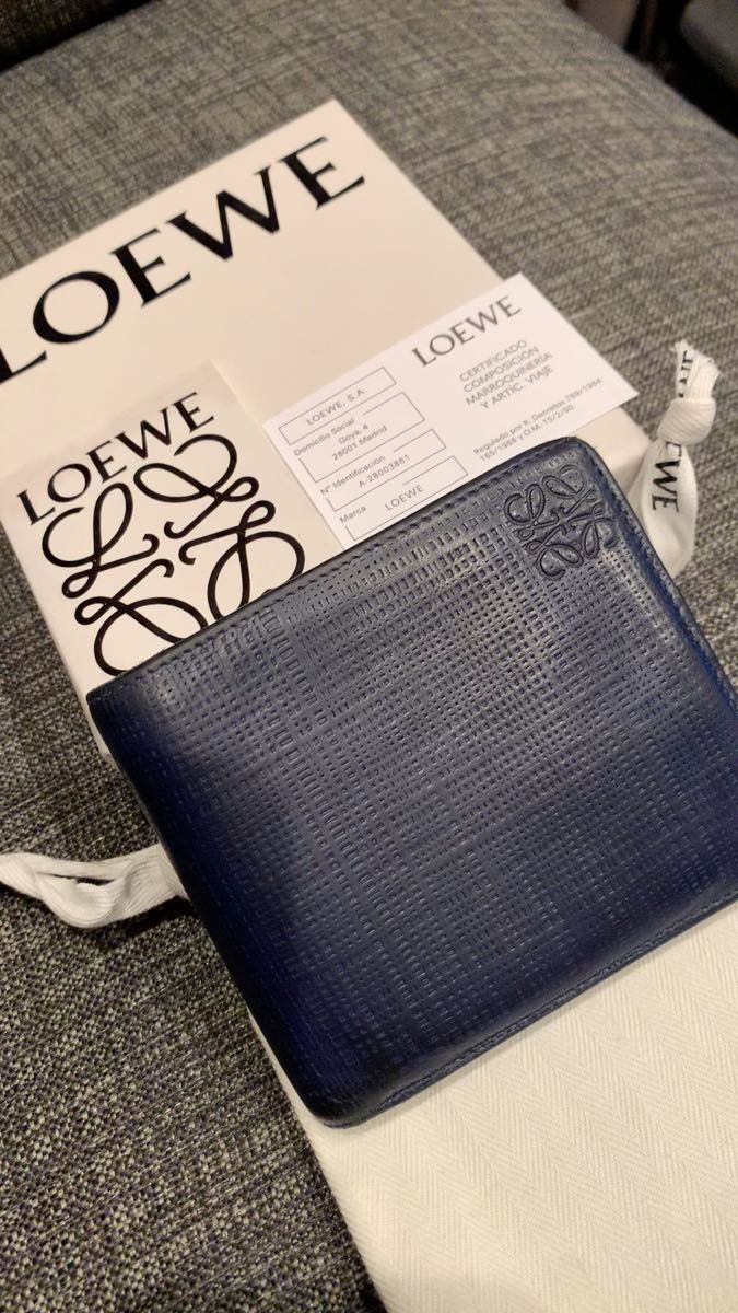 LOEWE ロエベ 二つ折り財布 ウォレット ネイビー