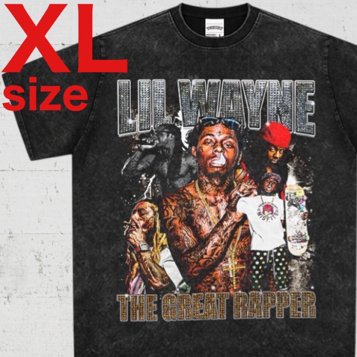 リルウェイン LilWayne ラップ ヴィンテージ加工 半袖Tシャツ XL リルウェイン LilWayne ラップ ヴィンテージ加工 半袖Tシャツ XL