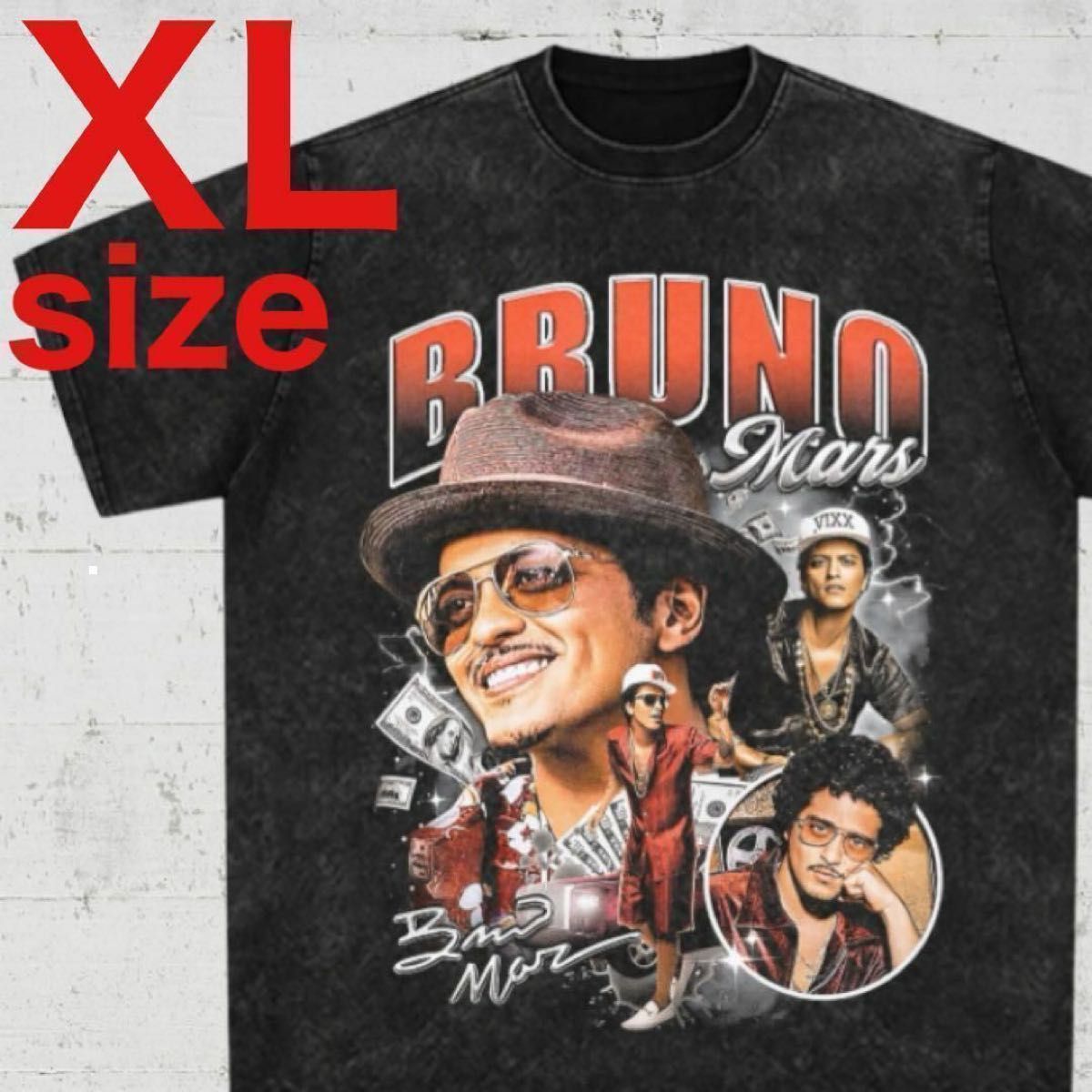 希少】Bruno Mars ブルーノ・マーズ ラップ Tシャツ ブラック XL 希少】Bruno Mars ブルーノ・マーズ ラップ Tシャツ ブラック XL
