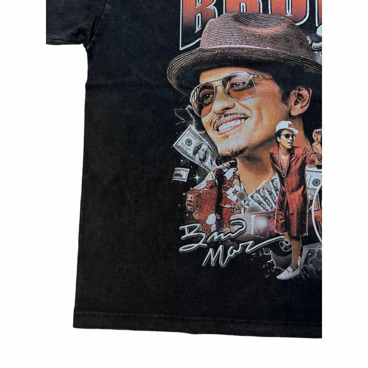 希少】Bruno Mars ブルーノ・マーズ ラップ Tシャツ ブラック XL 希少】Bruno Mars ブルーノ・マーズ ラップ Tシャツ ブラック XL