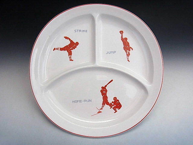  war front baseball .tibaido plate * Old Orient ceramics ( higashi .)