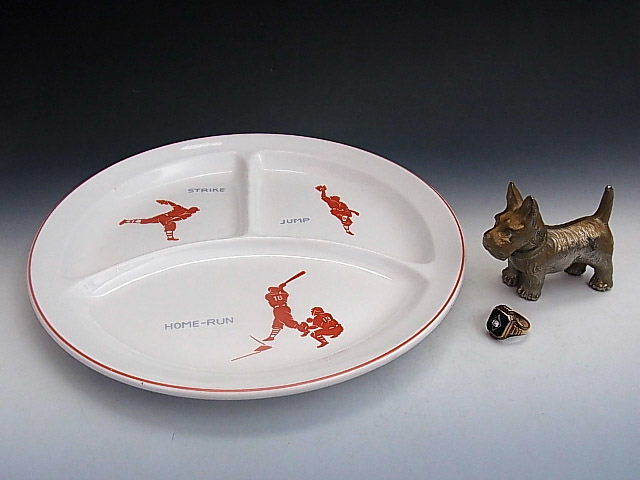  war front baseball .tibaido plate * Old Orient ceramics ( higashi .)