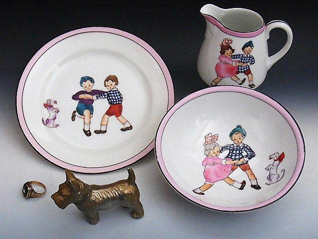  pair Dance child . pattern bowl plate * Old Noritake 