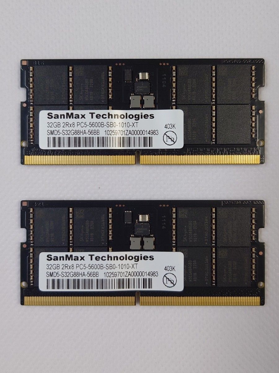 DDR5 SODIMM 64GB(32GB2枚組) SanMax[DDR5-5600/PC5-44800 DDR5 SODIMM 64GB(32GB2枚組) SanMax[DDR5-5600/PC5-44800
