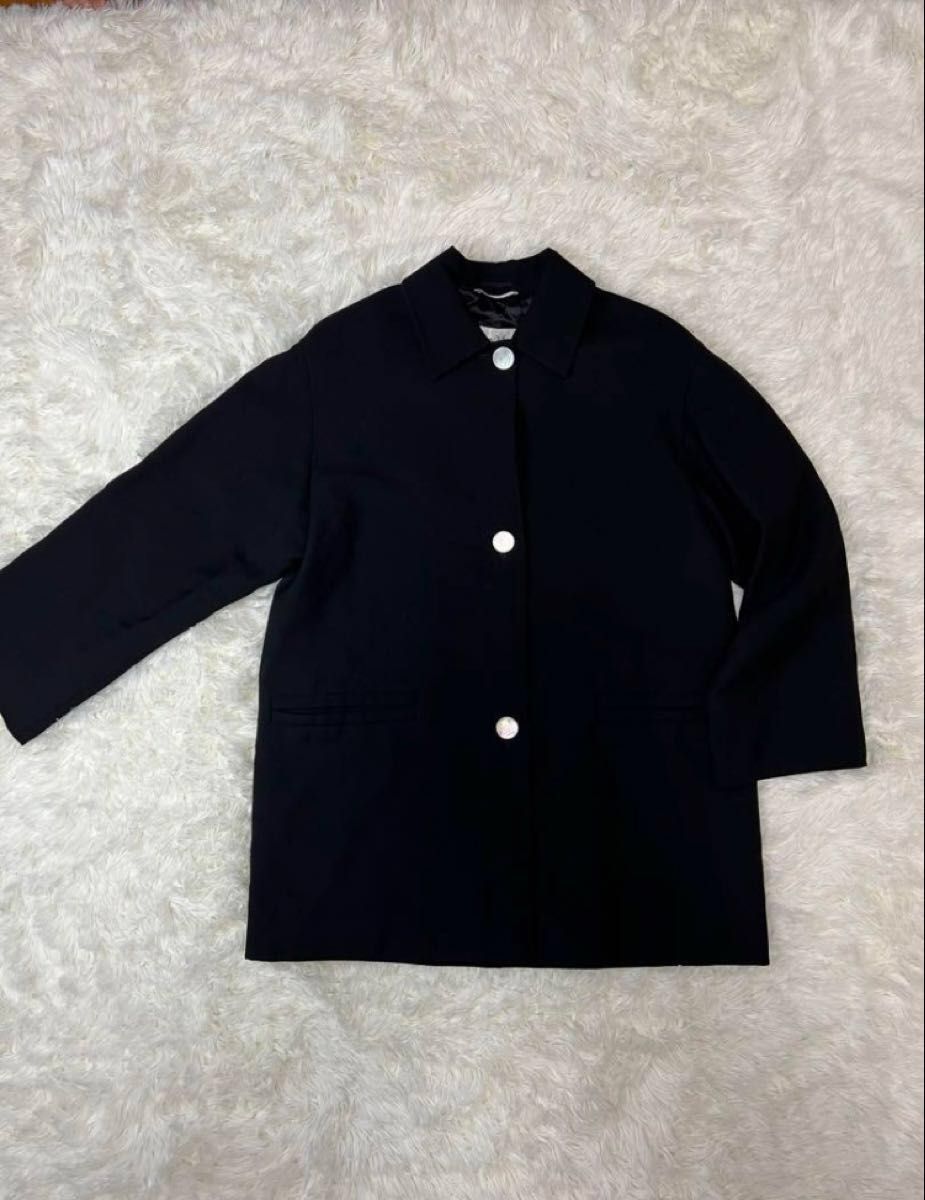 美品】MAX MARA ウール100% ジャケット オーバーサイズ ブラック 美品】MAX MARA ウール100% ジャケット オーバーサイズ ブラック