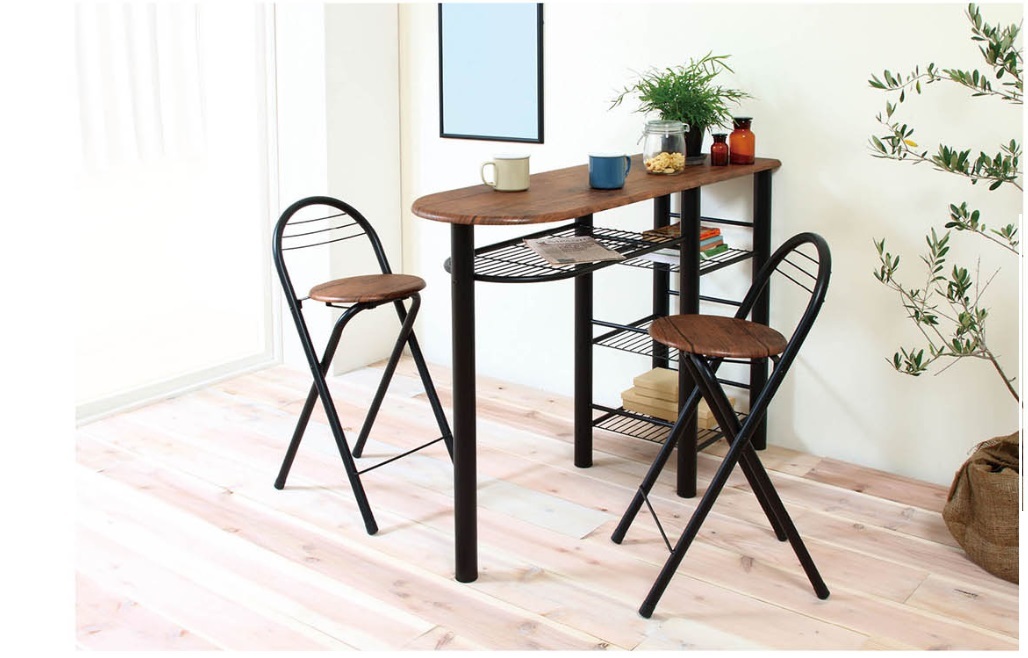 新品/送料無料/ハイカウンターテーブル 3点セット/アイアン+木目 新品/送料無料/ハイカウンターテーブル 3点セット/アイアン+木目