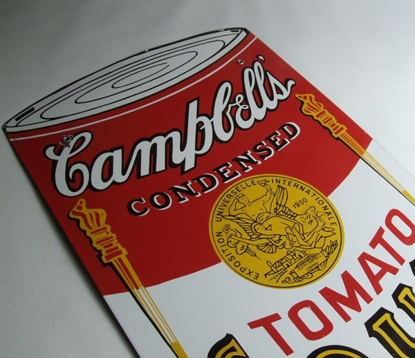 2024年最新海外 VINTAGE キャンベルスープ 琺瑯 スープ缶 COMPANY SOUP CAMPBELL 看板