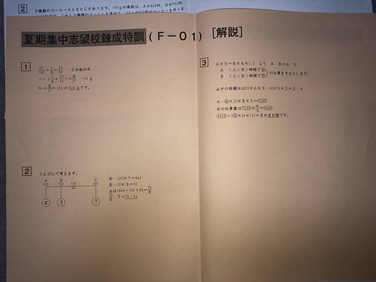ヤフオク サピックス 小学6年 算数 夏期集中志望校錬成特 ヤフオク サピックス 小学6年 算数 夏期集中志望校錬成特