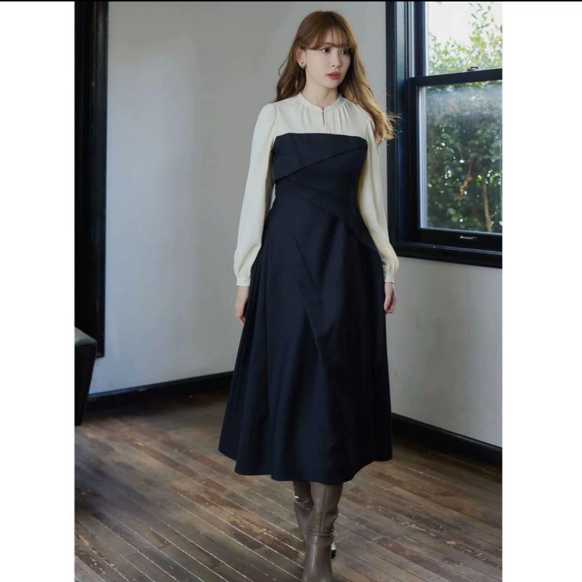 Bicolor Draped Dress Herlipto ワンピース|Yahoo!フリマ(旧 Bicolor Draped Dress Herlipto ワンピース|Yahoo!フリマ(旧