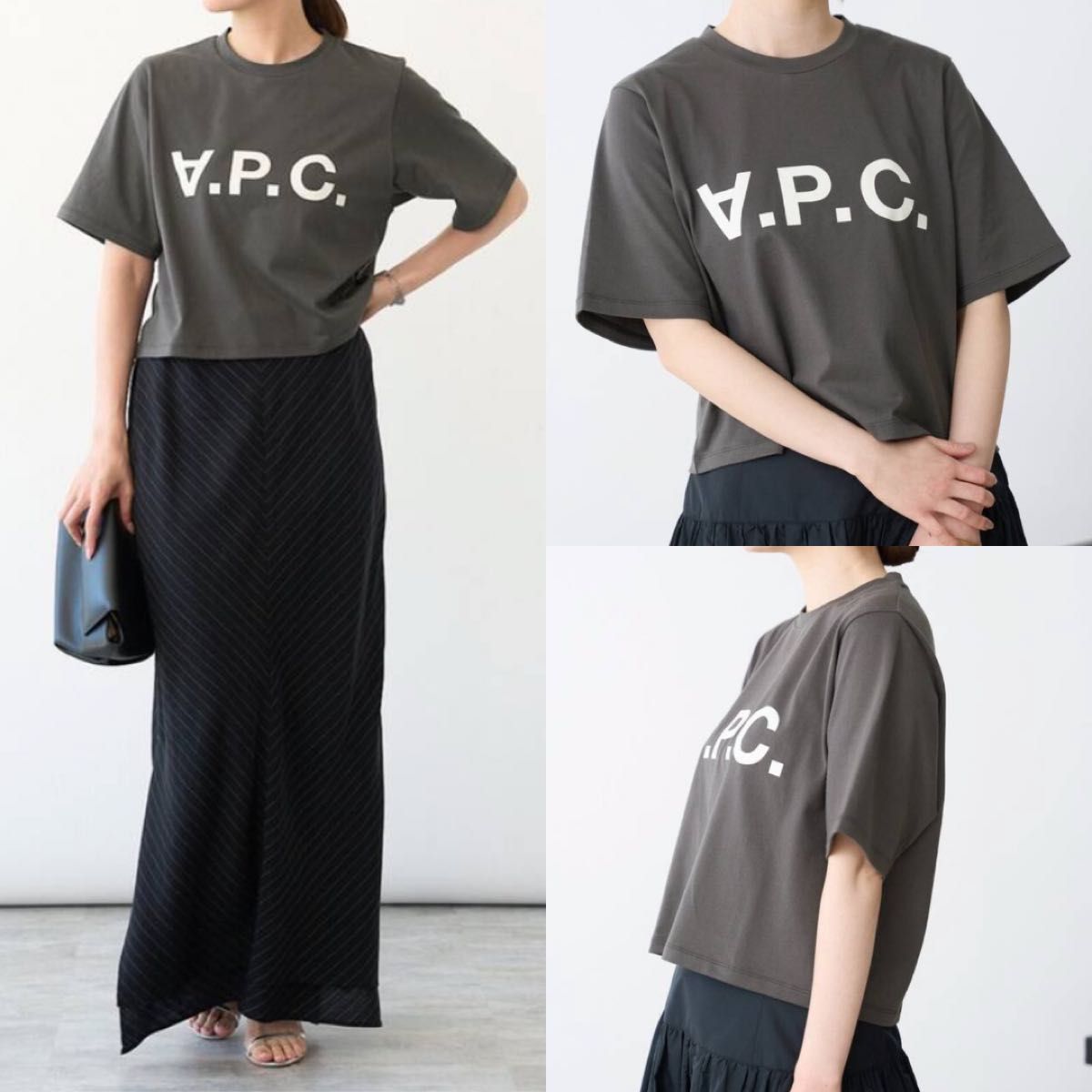 A.P.C. IENA別注JERSEYCOULEUR Tシャツ IENA 別注 A P C JERSEY COULEUR V P C Tシャツ グレー