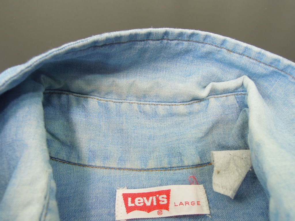 1cv 70 80's Levi's　リーバイス　長袖 シャンブレ－ ワークシャツ/USA製_画像7