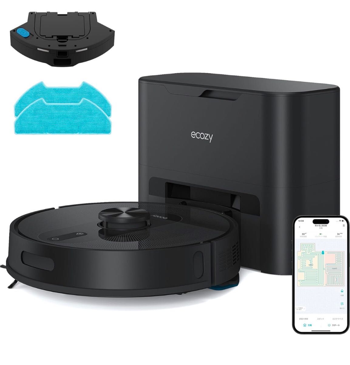 新品 ecozy ロボット掃除機 水拭き 両用 エコジー RV-SL350B 新品 ecozy ロボット掃除機 水拭き 両用 エコジー RV-SL350B