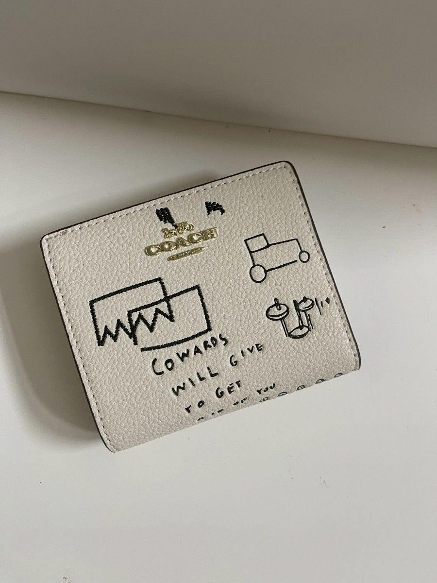 COACH コーチ ミシェル・バスキア ホワイト 二つ折り財布 レディース COACH コーチ ミシェル・バスキア ホワイト 二つ折り財布