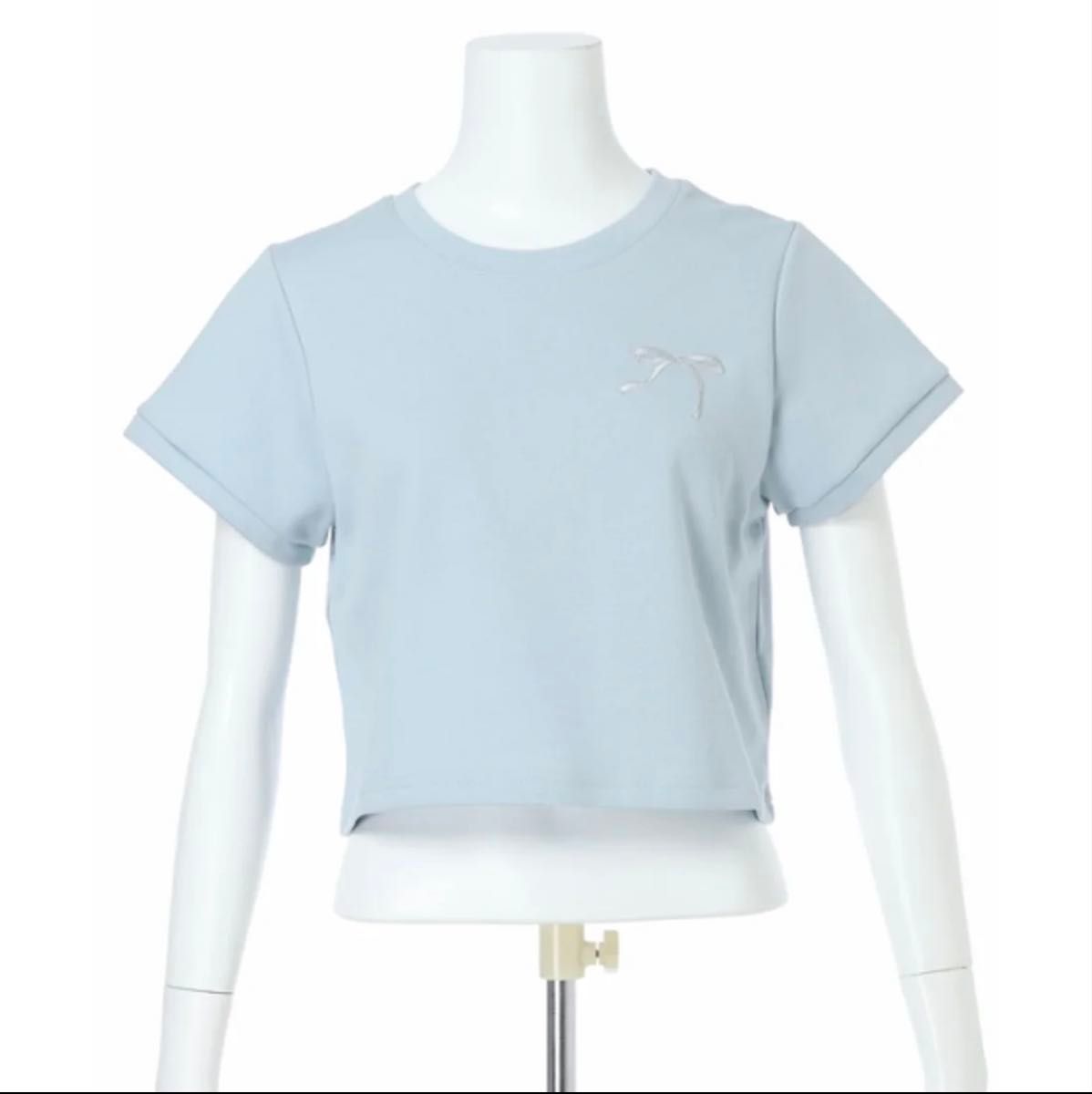 新品】Rirandture リボン刺繍Tシャツ /ライトブルー|Yahoo 新品】Rirandture リボン刺繍Tシャツ /ライトブルー|Yahoo