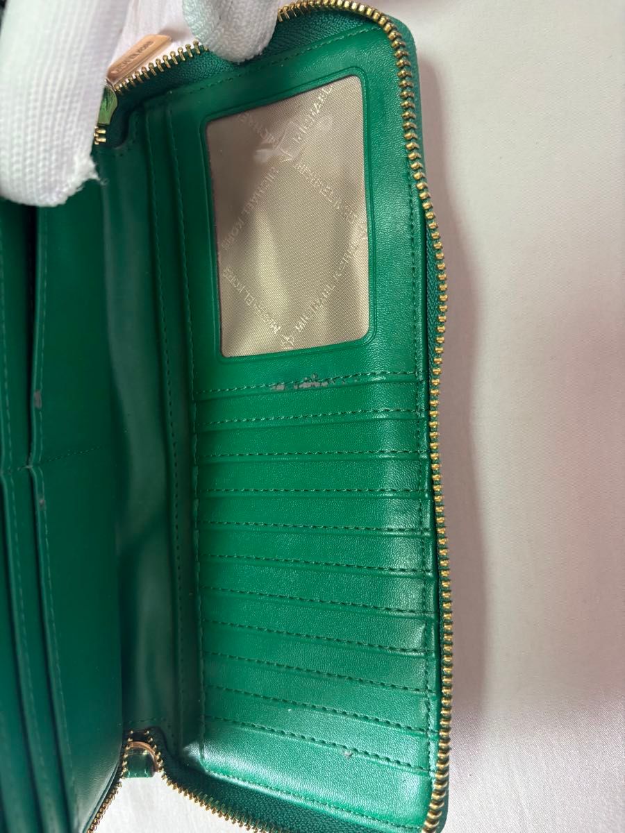 MICHAEL KORS マイケルコース 長財布 トライカラー グリーン MICHAEL KORS マイケルコース 長財布 トライカラー グリーン