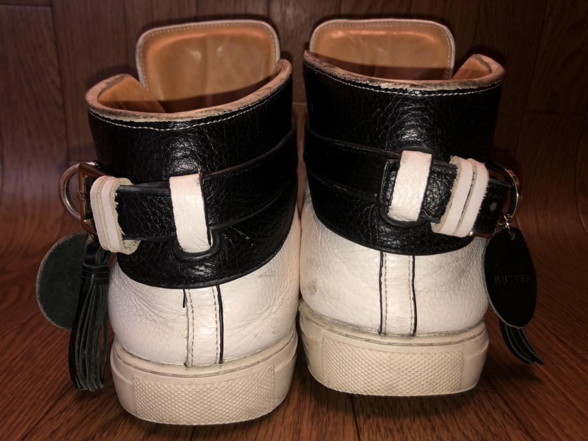 BUSCEMI ◆ブシェミ レザー ハイカット スニーカー◆関税送料込 BUSCEMI ブシェミ レザー ハイカット スニーカー 白色 ホワイト