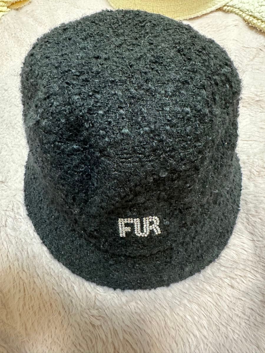 クリスタルFURロゴツイードバケットハット FURFUR ファーファー クリスタルFURロゴツイードバケットハット FURFUR ファーファー