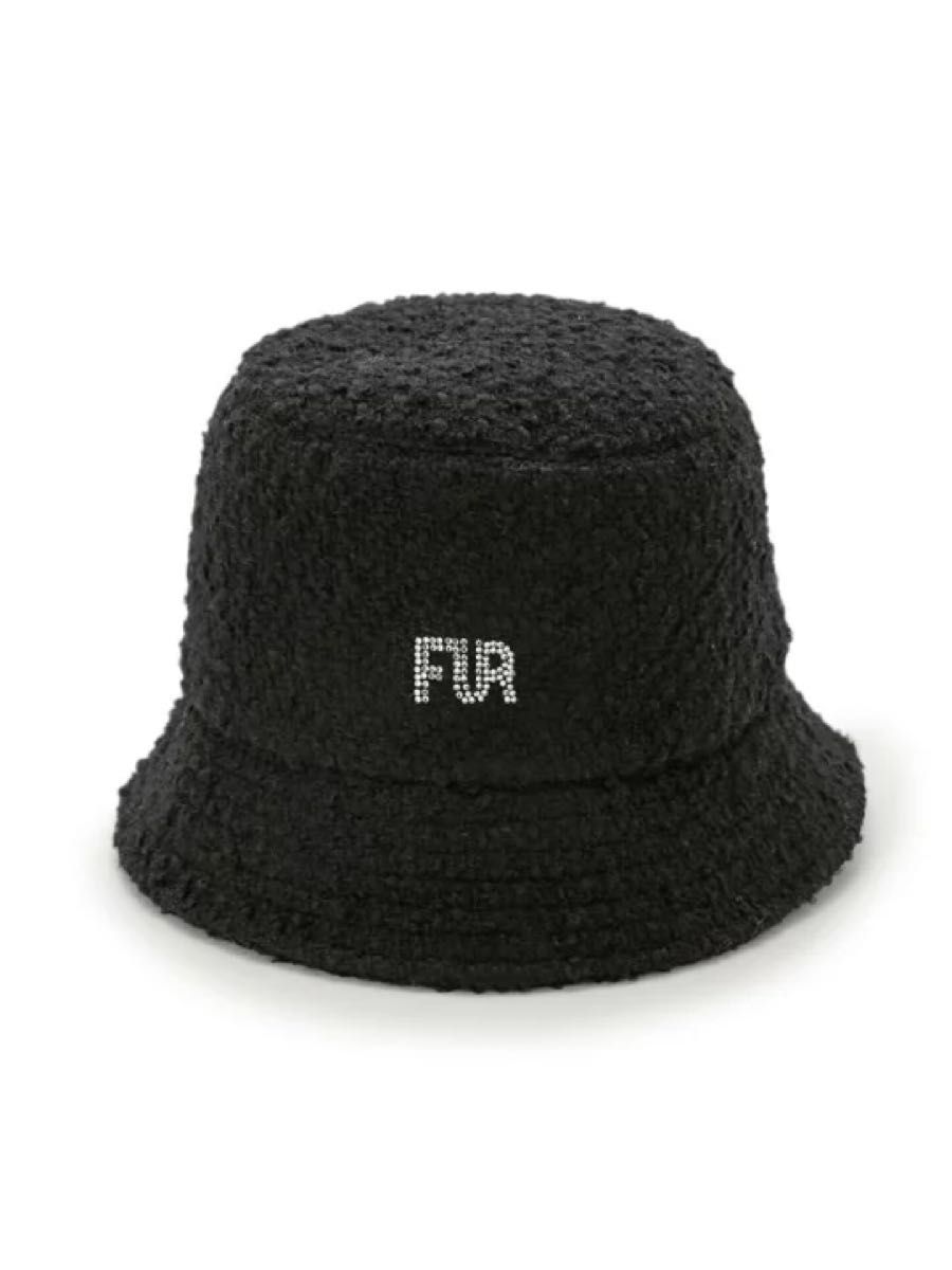 クリスタルFURロゴツイードバケットハット FURFUR ファーファー クリスタルFURロゴツイードバケットハット FURFUR ファーファー