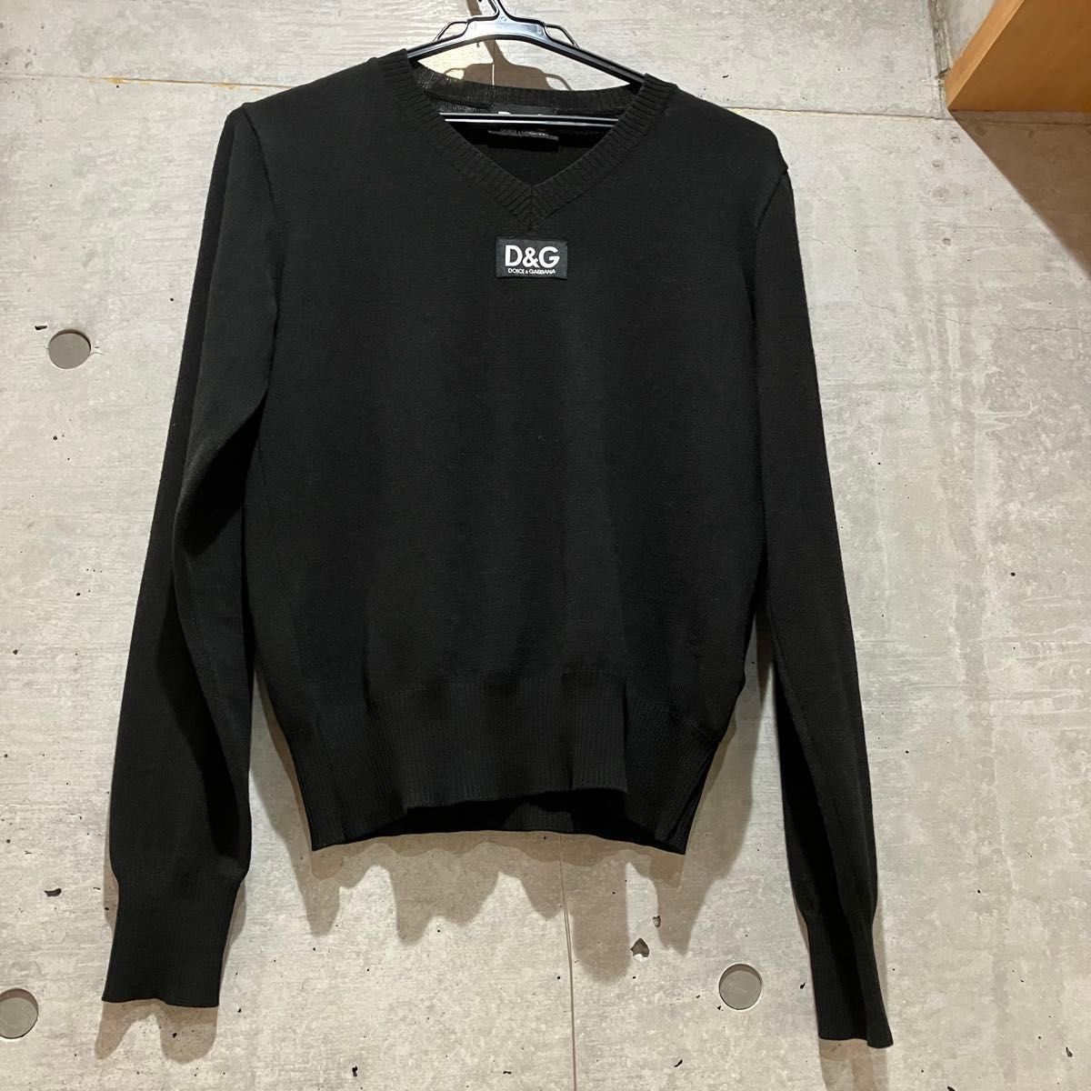 D&G DOLCE & GABBANA ドルガバ 黒 ネック ニット セーター 男女 D&G DOLCE & GABBANA ドルガバ 黒 ネック ニット セーター 男女