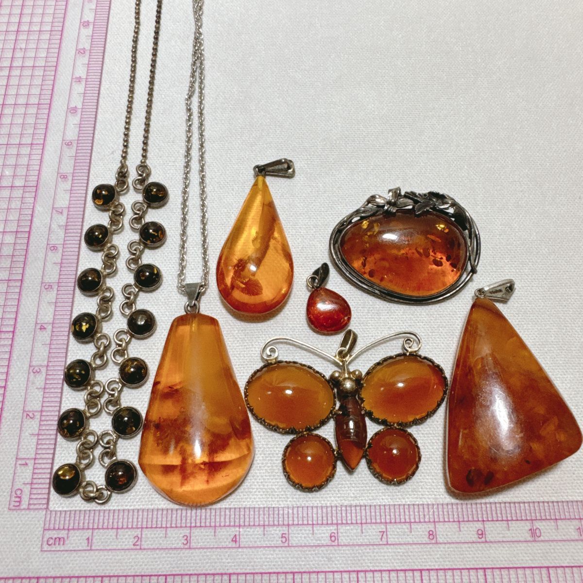 DK SILVER シルバー 琥珀 天然本琥珀 amber アクセサリー 7点 DK SILVER シルバー 琥珀 天然本琥珀 amber アクセサリー 7点