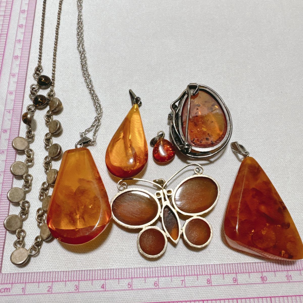 DK SILVER シルバー 琥珀 天然本琥珀 amber アクセサリー 7点 DK SILVER シルバー 琥珀 天然本琥珀 amber アクセサリー 7点