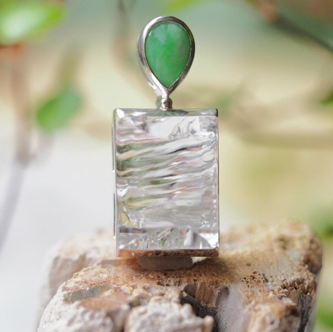  thread fish river .. crystal pendant top woman man 