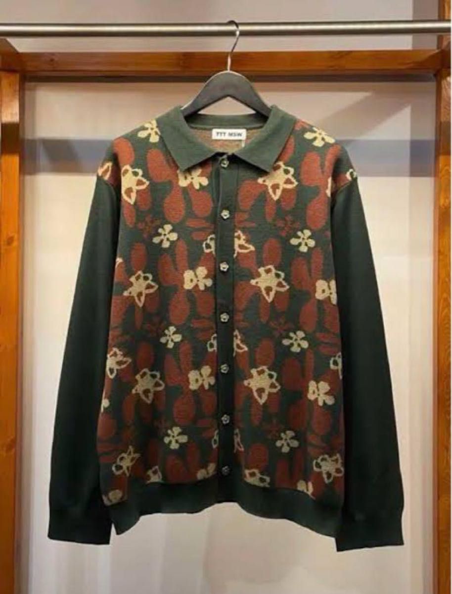 ttt msw 23ss flower camo knit polo ニットポロ カーディガン ttt msw 23ss flower camo knit polo ニットポロ カーディガン