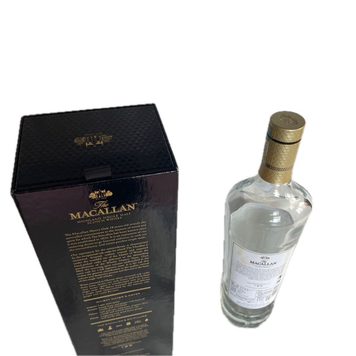空き瓶】マッカラン TheMACALLAN 18年 シェリーオークカスク 箱 空き瓶】マッカラン TheMACALLAN 18年 シェリーオークカスク 箱