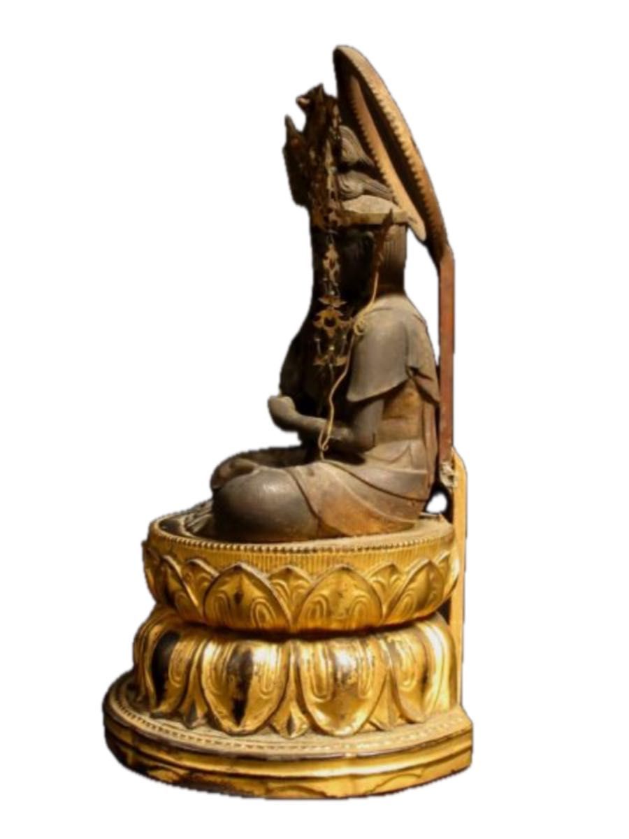 仏教美術 木彫彩色 玉眼 金剛宝菩薩坐像 厨子入り仏像 極上品 仏教美術 木彫彩色 玉眼 金剛宝菩薩坐像 厨子入り仏像 極上品