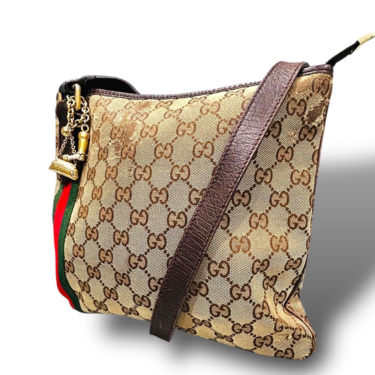 GUCCI グッチ GGキャンバス シェリーライン ショルダーバッグ GUCCI グッチ GGキャンバス シェリーライン ショルダーバッグ