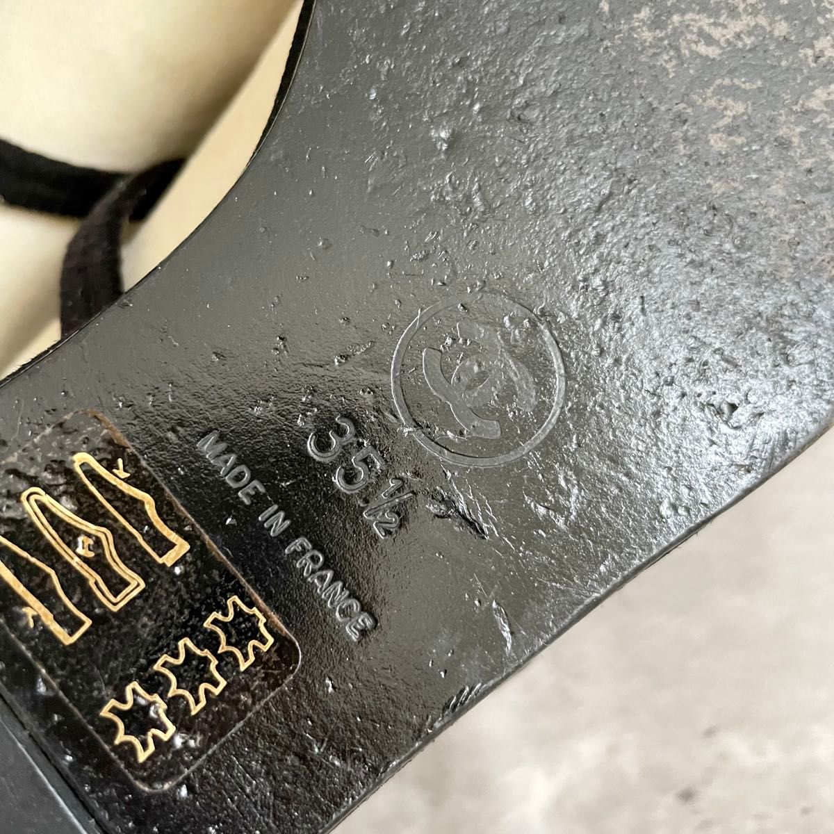 CHANEL シャネル スクエアトゥ パンプス バイカラー 35 1/2 CHANEL シャネル スクエアトゥ パンプス バイカラー 35 1/2