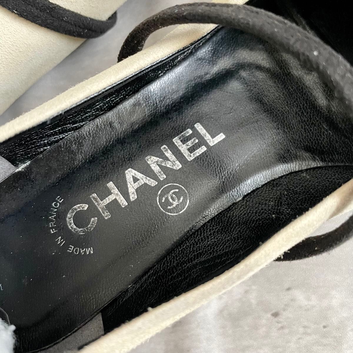 CHANEL シャネル スクエアトゥ パンプス バイカラー 35 1/2 CHANEL シャネル スクエアトゥ パンプス バイカラー 35 1/2