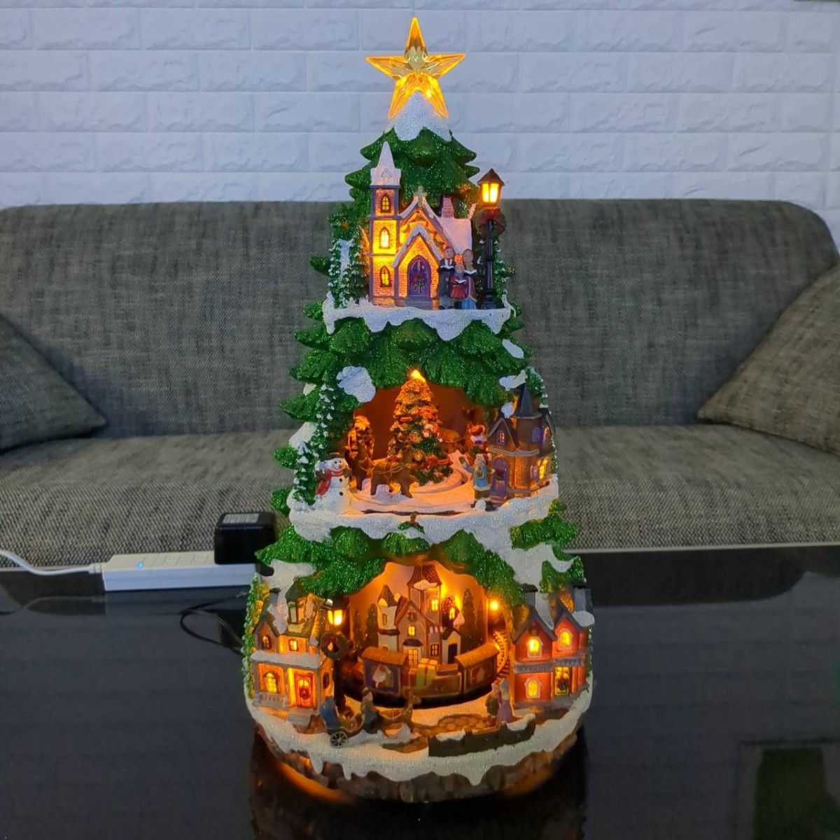 美品】コストコLEDアニメティット クリスマスツリー オルゴール 美品】コストコLEDアニメティット クリスマスツリー オルゴール