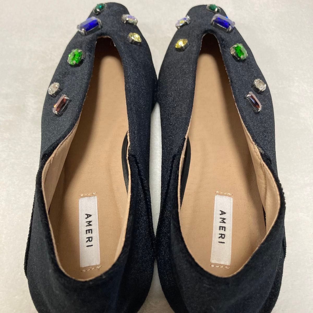 未使用級】 AMERI アメリビンテージ フラット パンプス L 黒 未使用級】 AMERI アメリビンテージ フラット パンプス L 黒