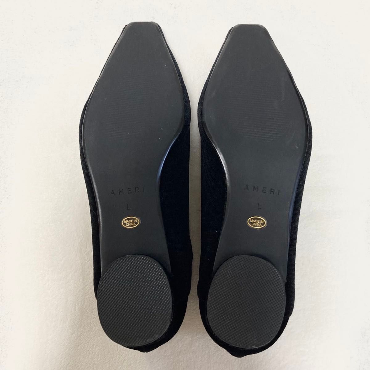 未使用級】 AMERI アメリビンテージ フラット パンプス L 黒 未使用級】 AMERI アメリビンテージ フラット パンプス L 黒