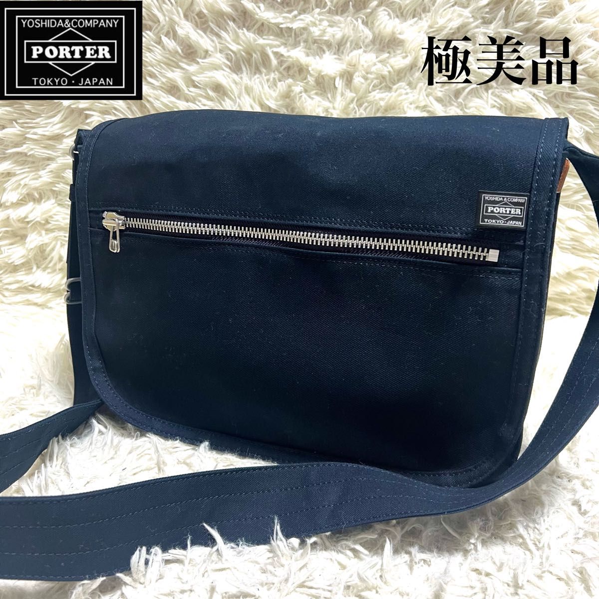 極美品】PORTER GIRL ポーターガール ショルダーバッグ ネイビー 極美品】PORTER GIRL ポーターガール ショルダーバッグ ネイビー
