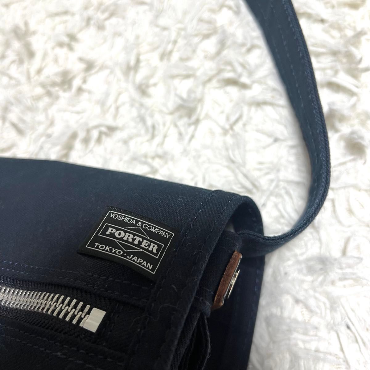 極美品】PORTER GIRL ポーターガール ショルダーバッグ ネイビー 極美品】PORTER GIRL ポーターガール ショルダーバッグ ネイビー