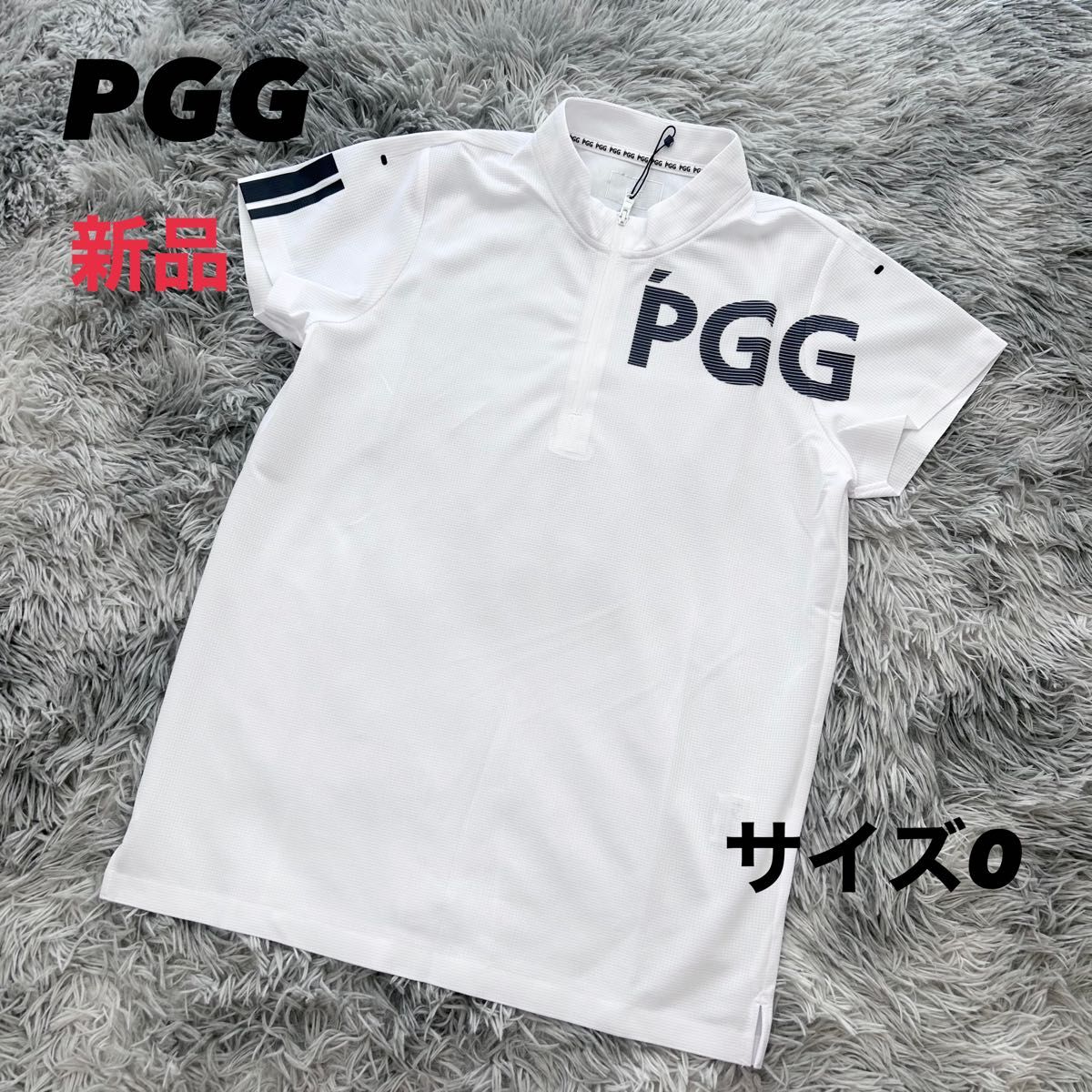 新品 PGG パーリーゲイツ ハーフジップ 半袖シャツ モックネック 新品 PGG パーリーゲイツ ハーフジップ 半袖シャツ モックネック