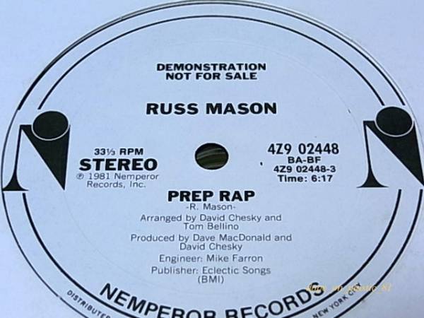 Russ Mason/Prep Rap/プロモ/US Original/5点以上で送料無料、10点以上で10%割引!!!/12'_画像1