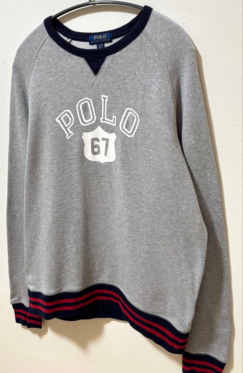 美品 POLO RALPH LAUREN ラルフローレン 前Vスウェット ラグラン 美品 POLO RALPH LAUREN ラルフローレン 前Vスウェット ラグラン