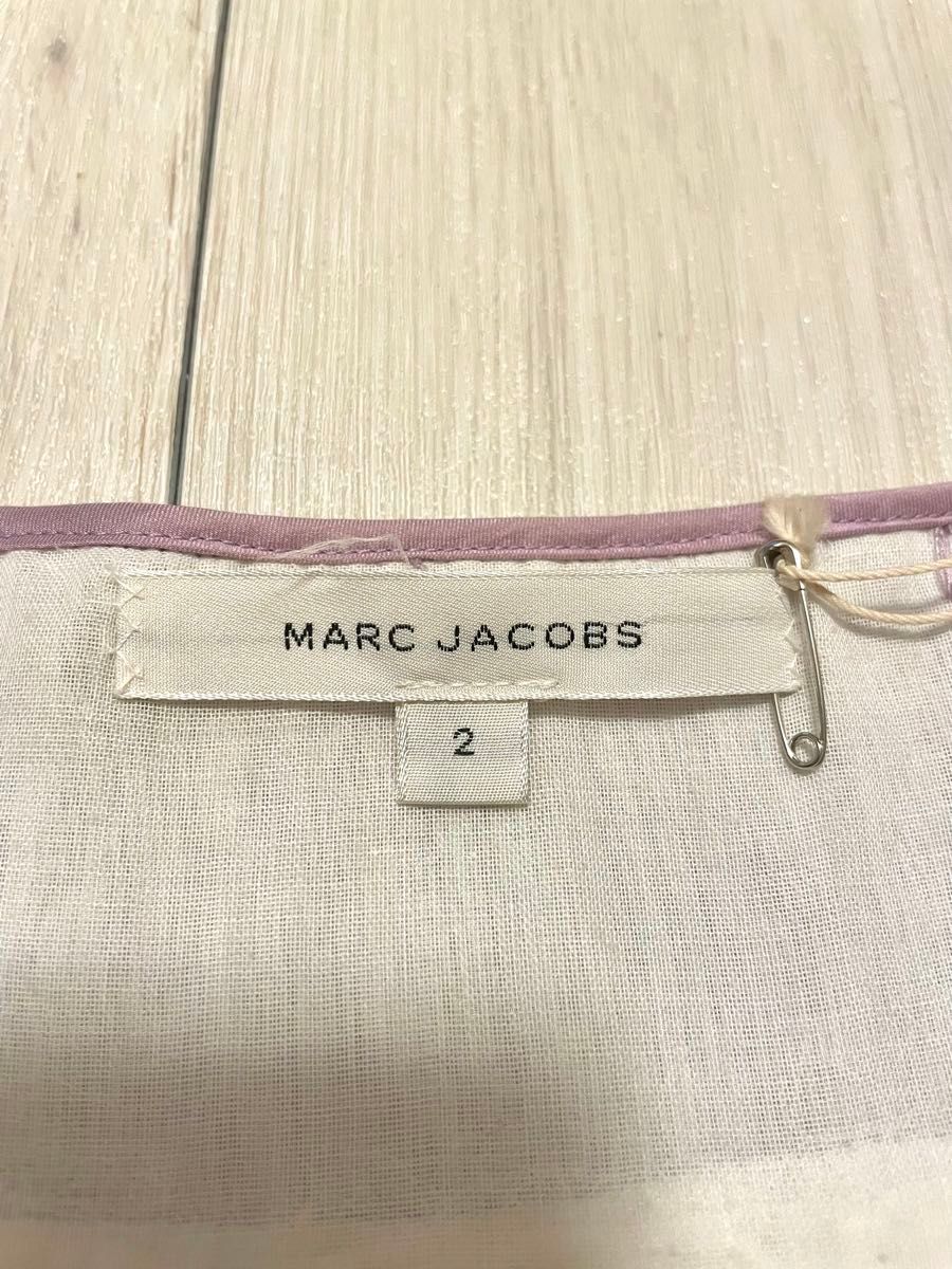 MARC JACOBS シルク×コットン プリーツ ひざ丈スカート ピンク M MARC JACOBS シルク×コットン プリーツ ひざ丈スカート ピンク M