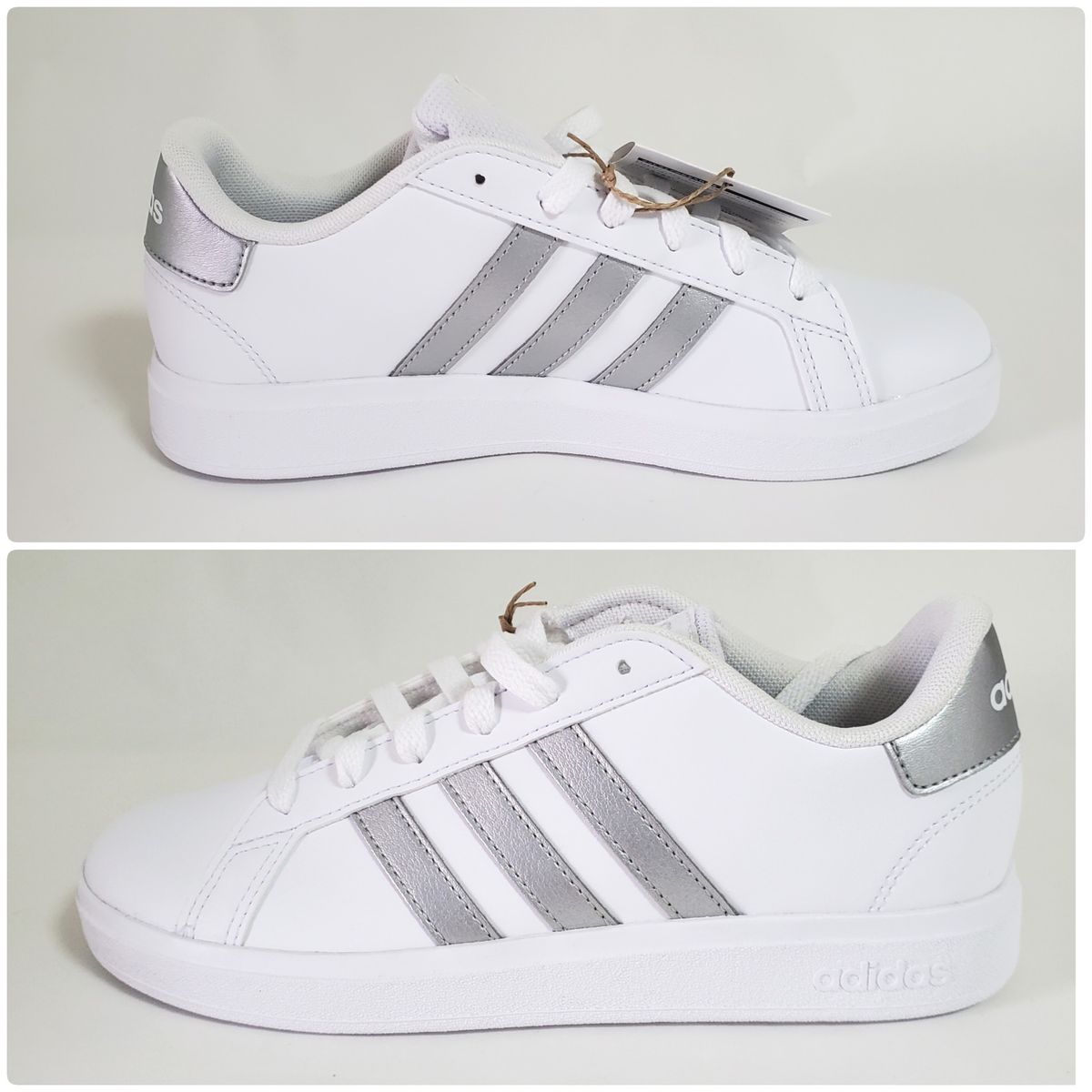 ADIDAS GRAND COURT 2 0K アディダスホワイトとシルバー ADIDAS GRAND COURT 2 0K アディダスホワイトとシルバー