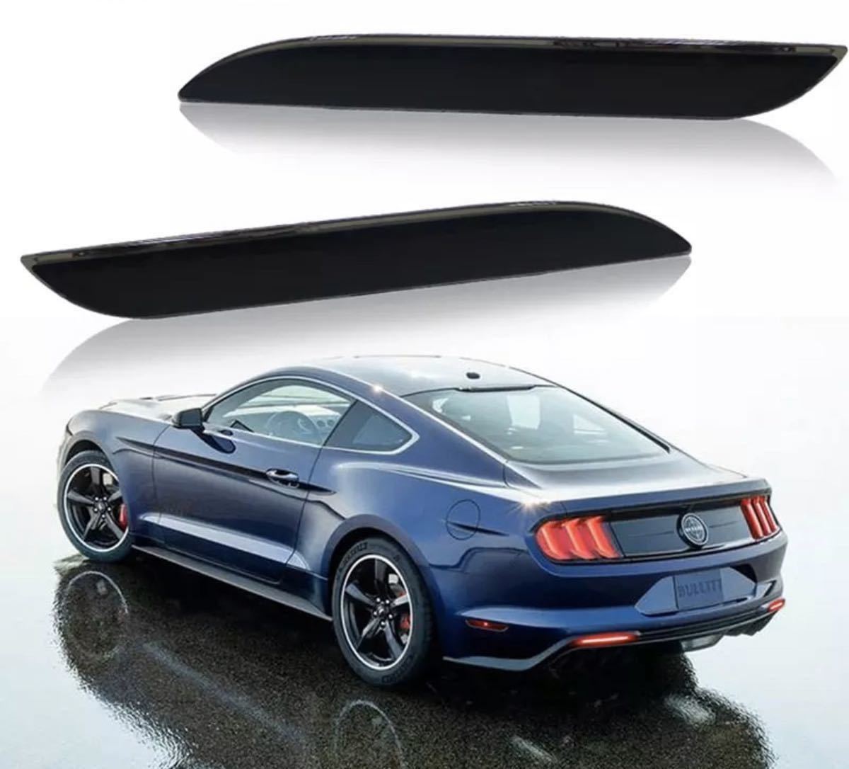 2015y-2017y Ford Mustang rear bumper LED reflector smoked lens brake tail side marker 