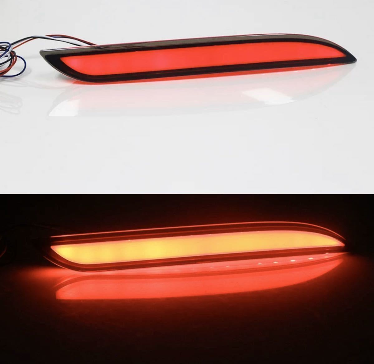 2015y-2017y Ford Mustang rear bumper LED reflector smoked lens brake tail side marker 