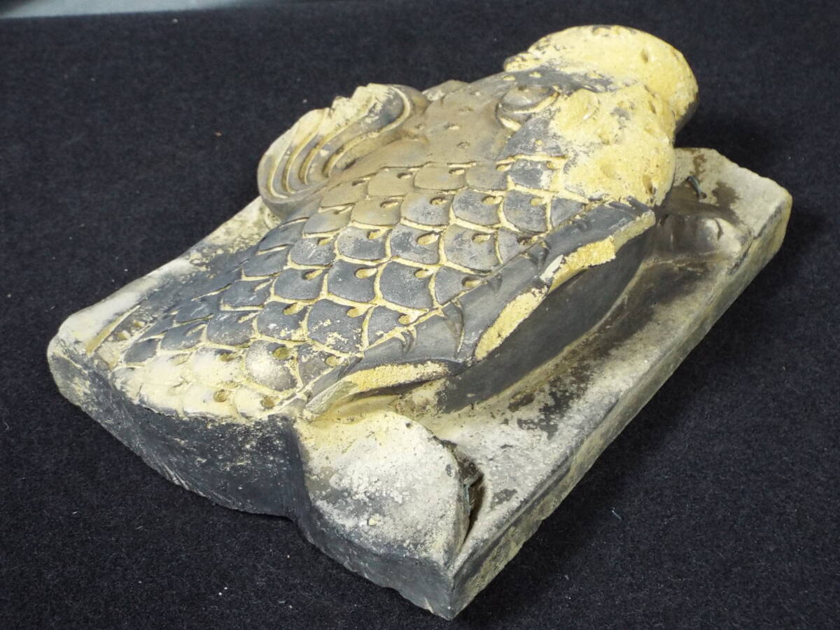 縁起物 装飾瓦 飾り瓦 コイ 鯉 こい カワラ 旧家 鬼瓦 時代物 縁起物 装飾瓦 飾り瓦 コイ 鯉 こい カワラ 旧家 鬼瓦 時代物