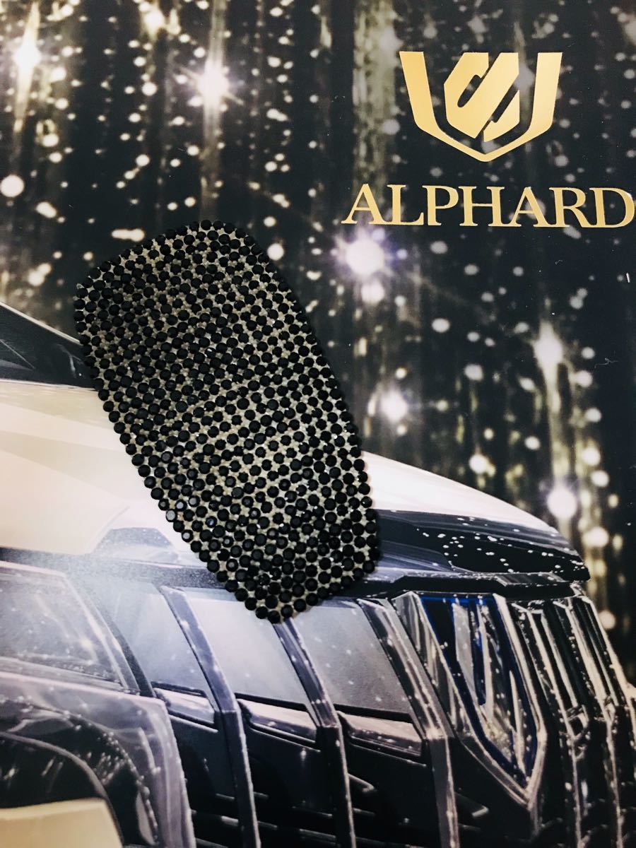 BK★トヨタ ALPHARD アルファード 30系 前期 後期★フロント シフトノブ ブラックストーン ステッカー★キラキラ 1P